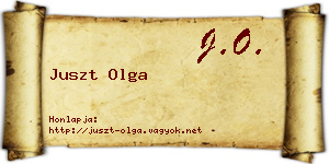 Juszt Olga névjegykártya